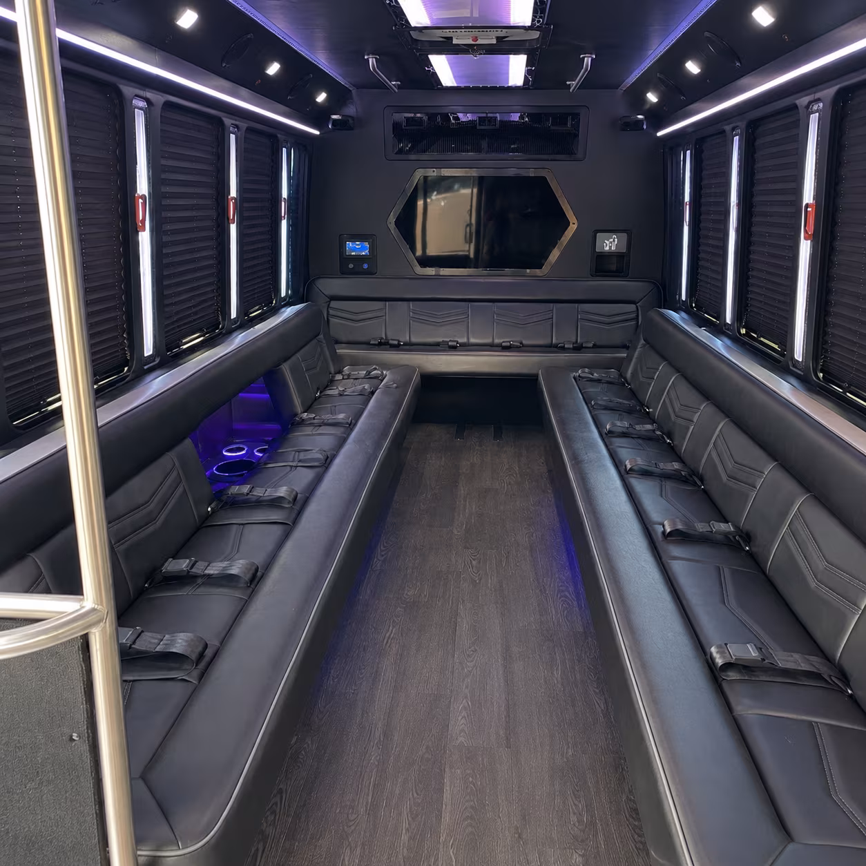 fort smith 18 passenger party bus interior