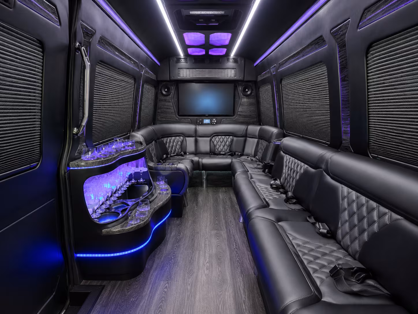 fort smith 20 passenger party bus inside