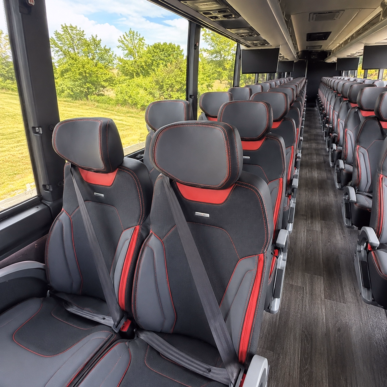 tulsa charter bus rental interior